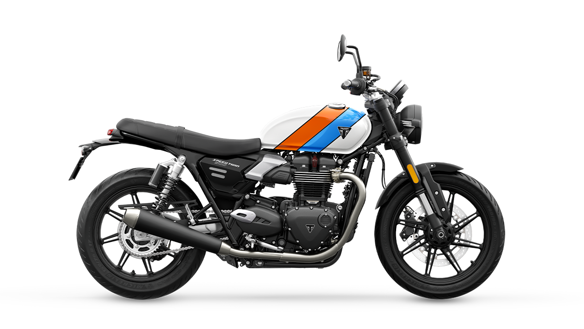 Speed Twin 900: Pure White/Maui Blue/Tangerine Orange